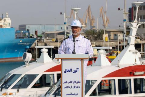 أمير رستگاري في مراسم إلحاق سفن طراز حيدر